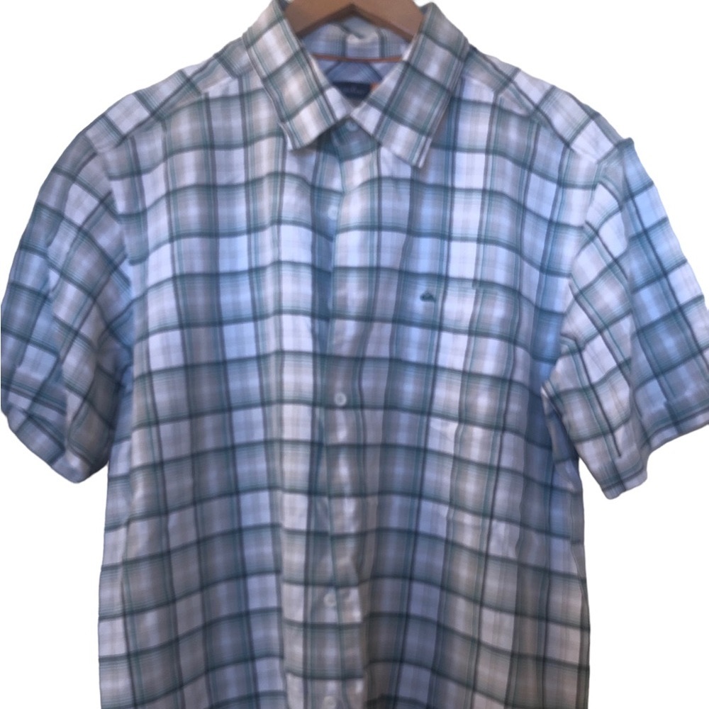Quiksilver Green Button Up Shirt Medium